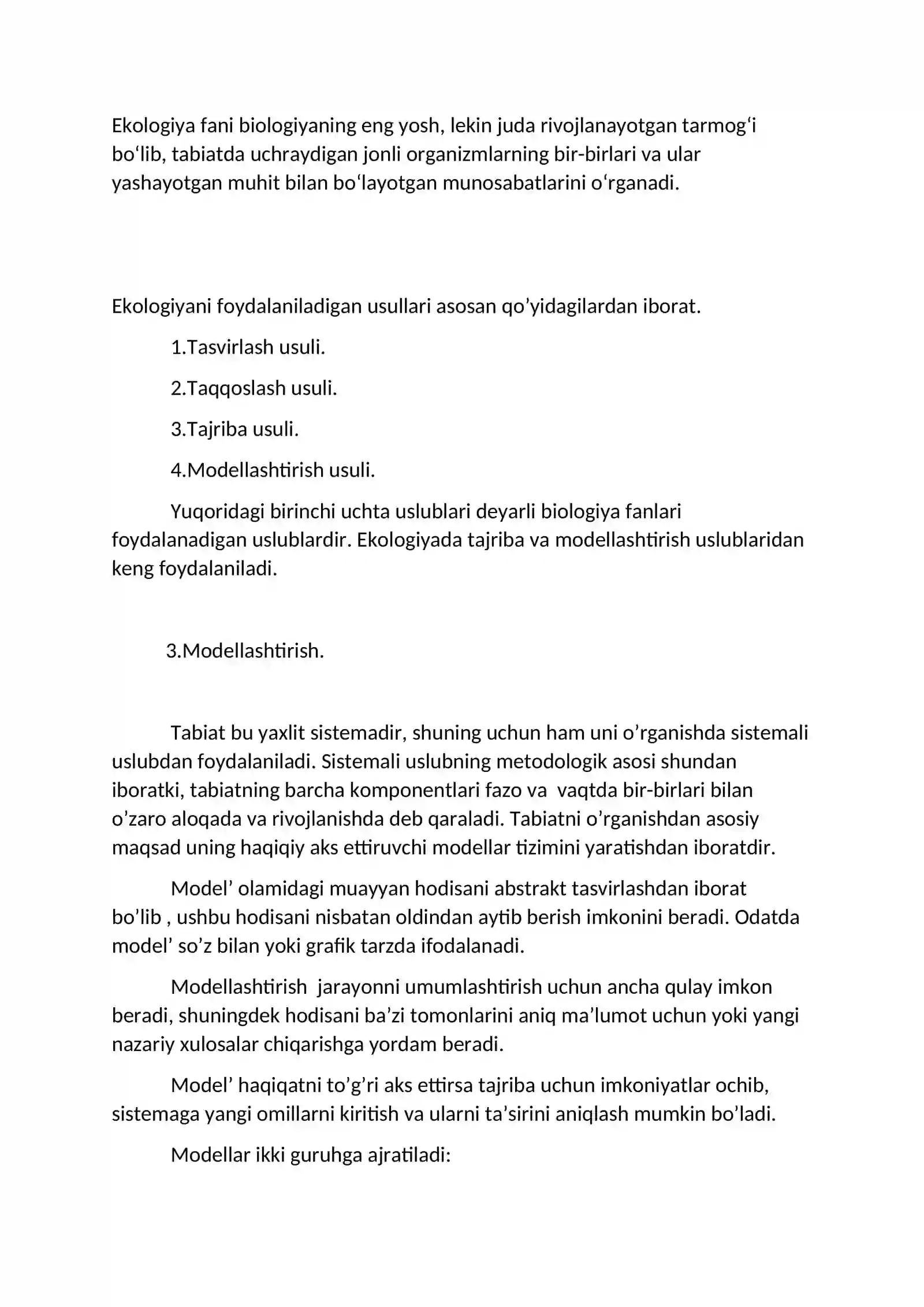 Ekologiya va atrof muhit muhofazasi 2