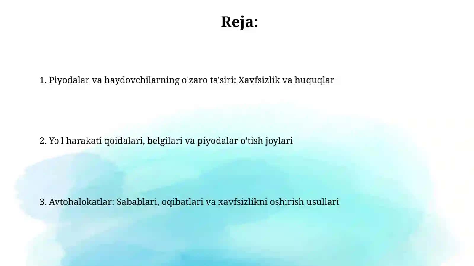 Piyodahaydovchilar o'zaro munosabati 2