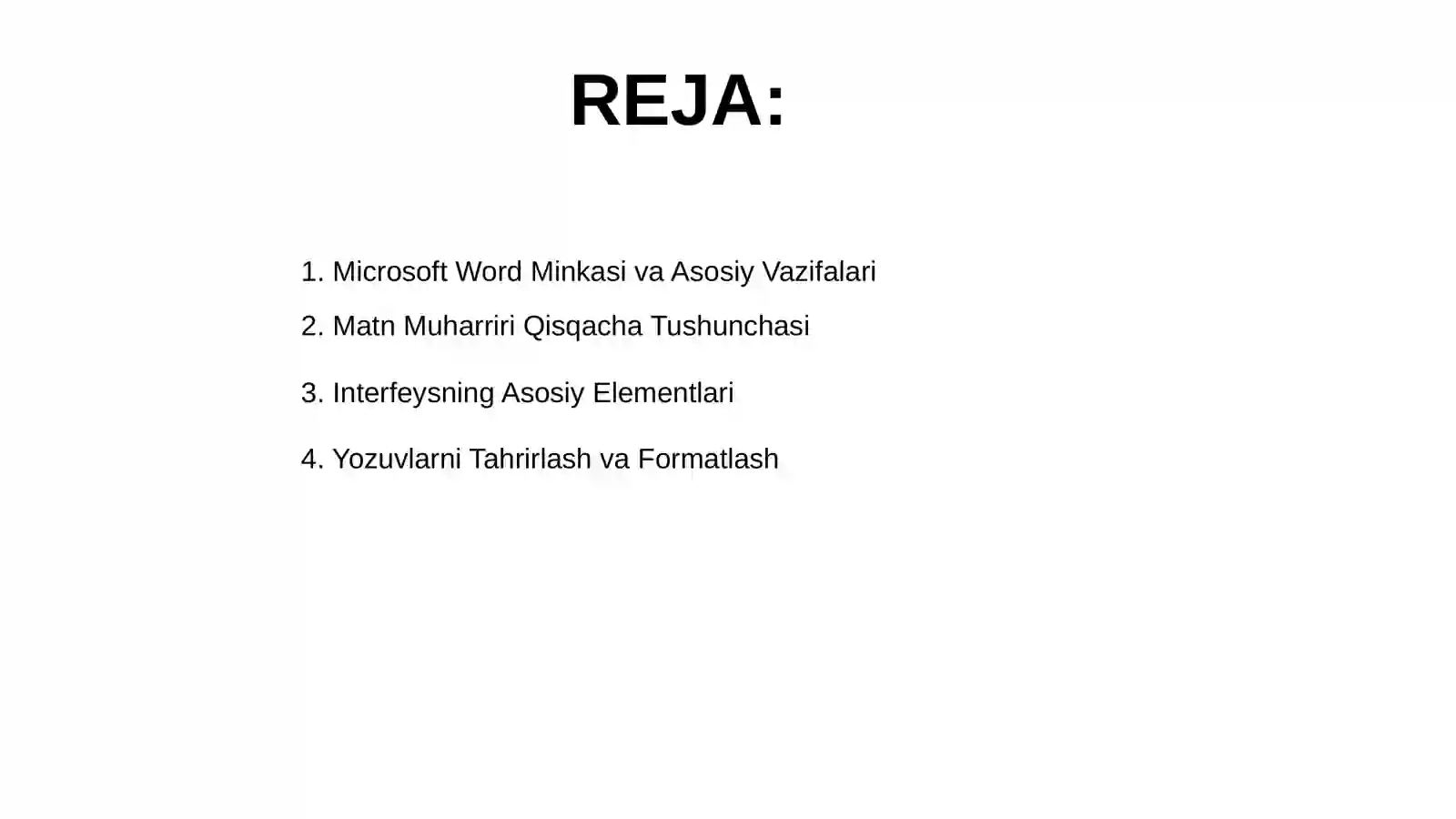 MICROSOFT WORD MATNI MUHARRIRI VA UNING INTERFEYSI 2