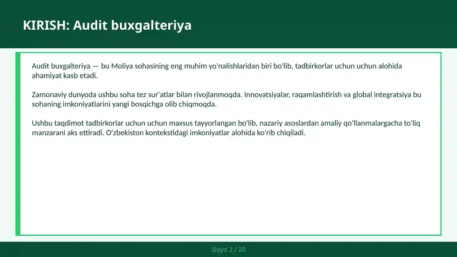 Audit buxgalteriya 2