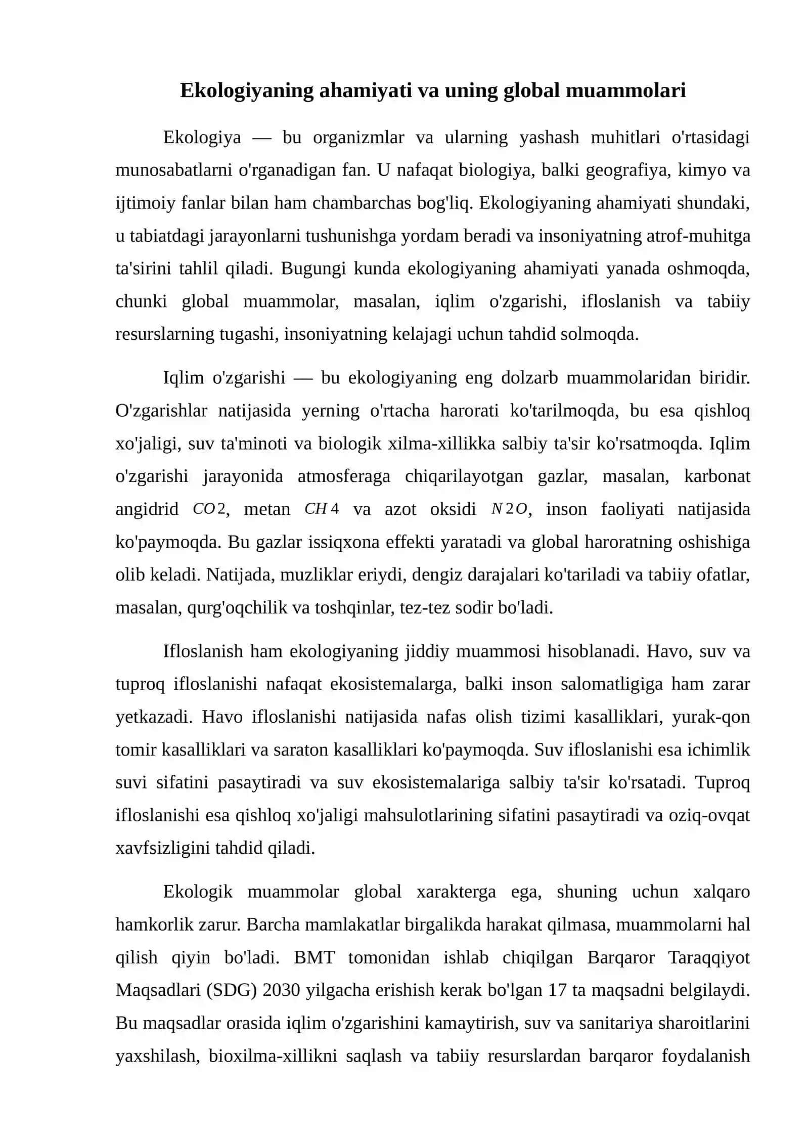 Ekoliya va xalqaro xamkorlik 2