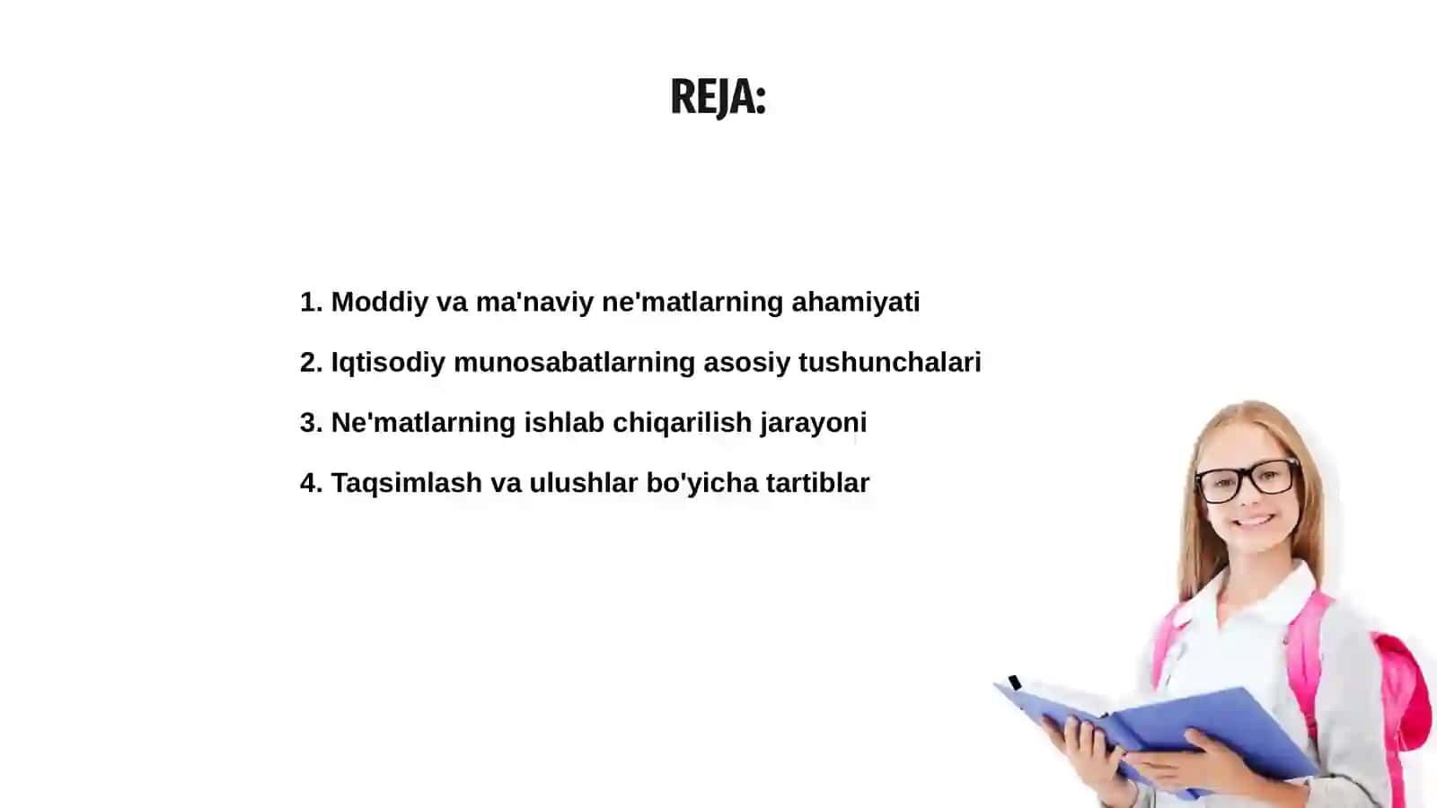 Moddiy va ma'naviy ne'matlarni ishlab chiqarish, taqsimlash, ayirboshlash va istemol qilish jarayonidagi iqtisodiy munosabatlar 2