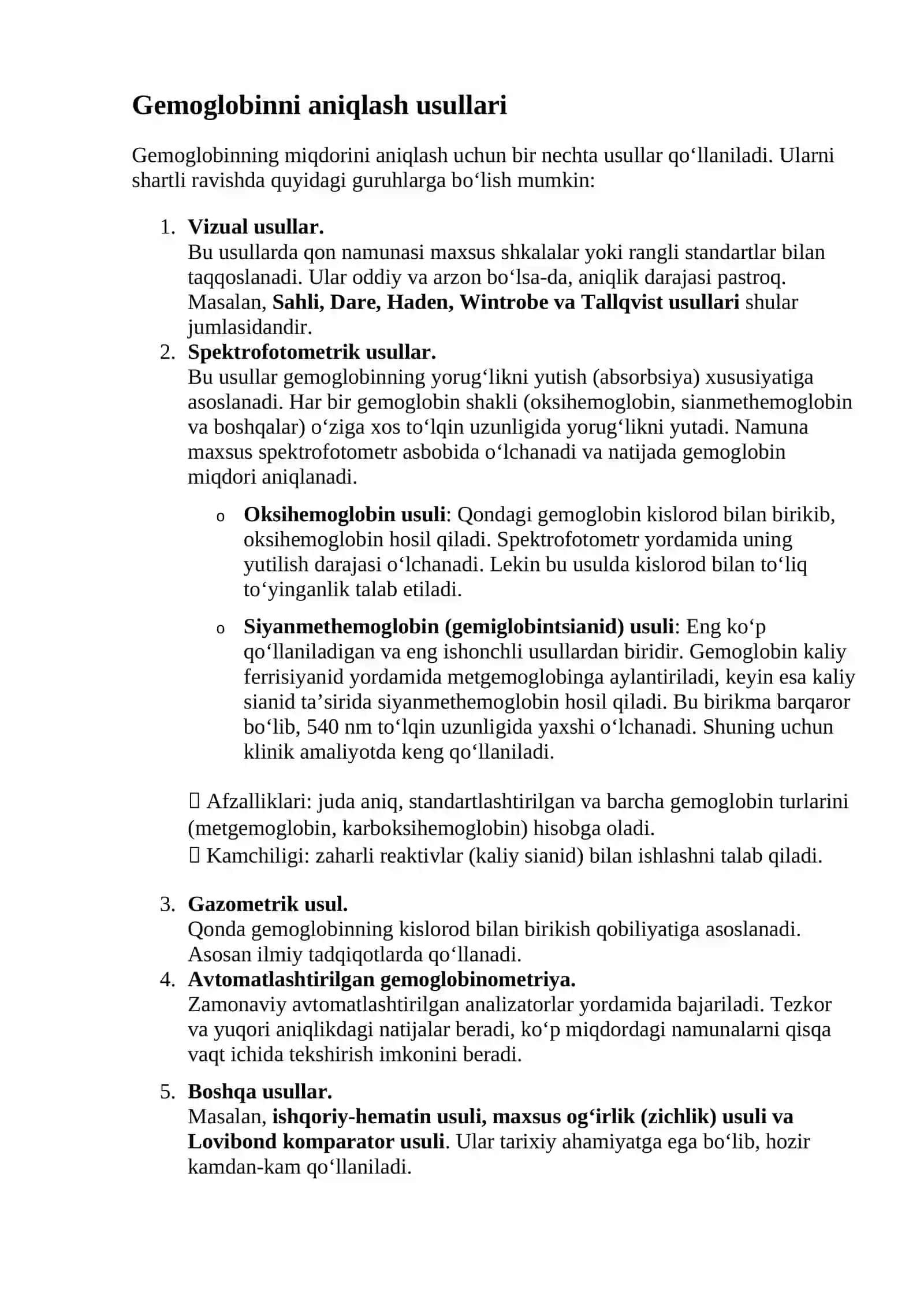 1-laboratoriya ishi. Qonda gemoglobin miqdorini aniqlash 2