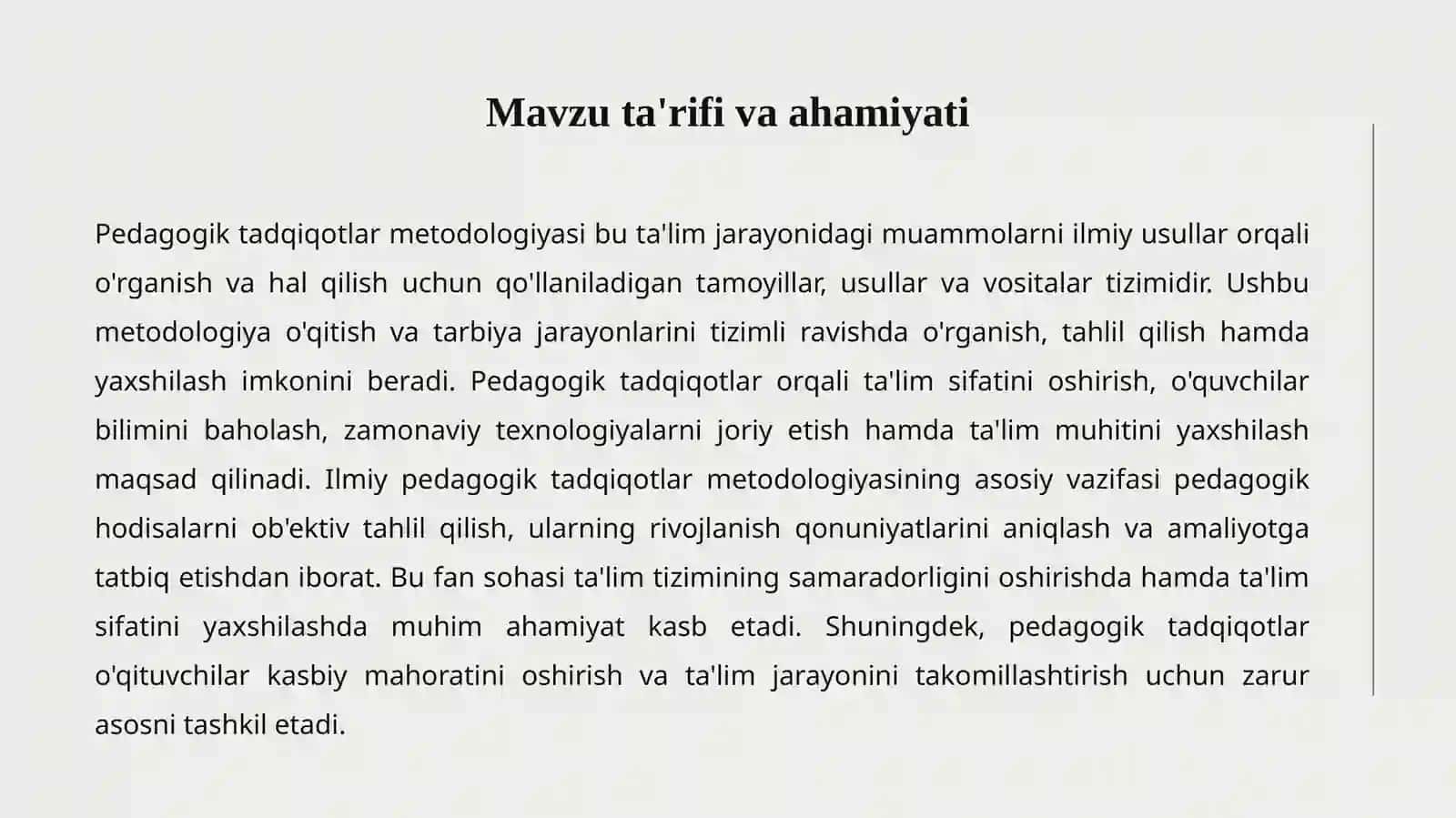 ILMIY PEDAGOGIK TADQIQOTLAR METODOLOGIYASI VA METODLARI 2