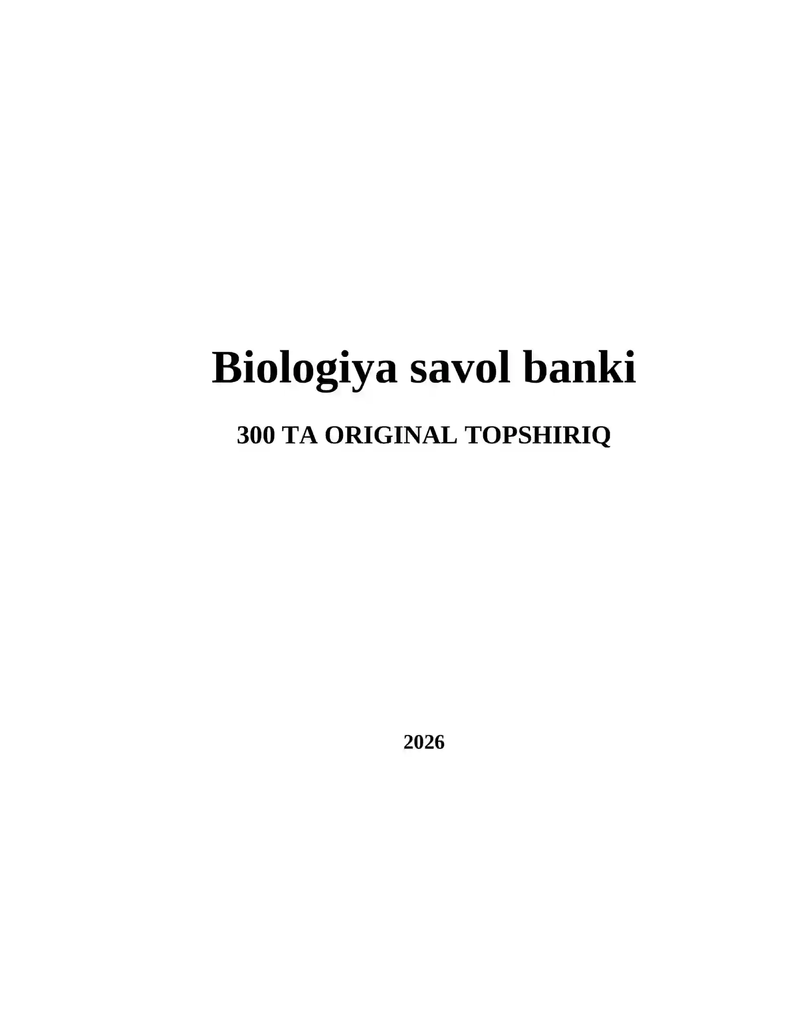 Biologiya savol banki 2