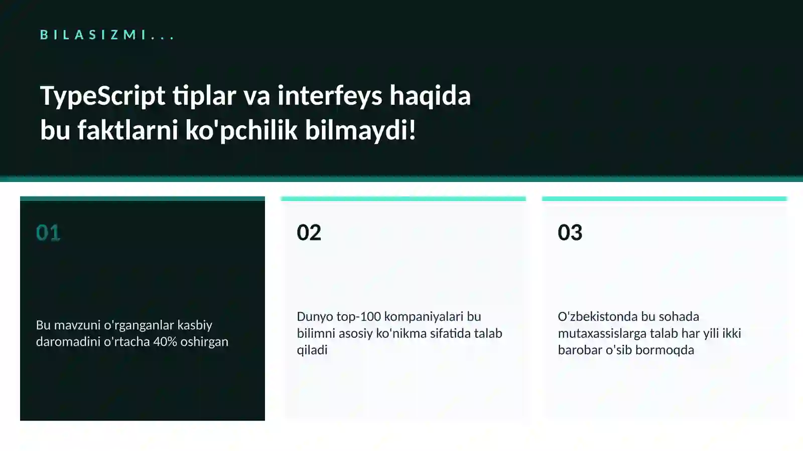 TypeScript tiplar va interfeys 2