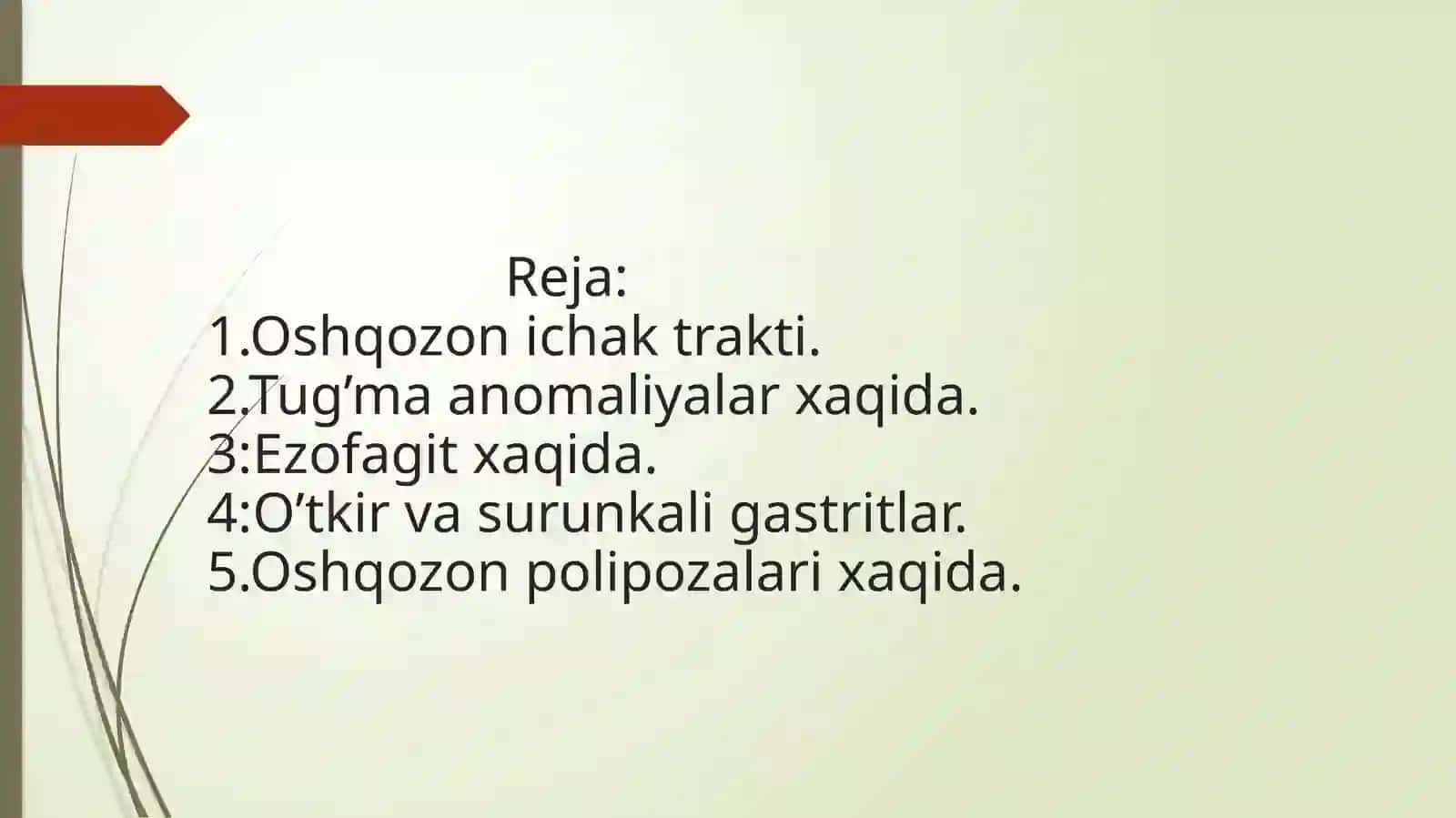 Oshqozon-ichak trakti patologiyalari 2