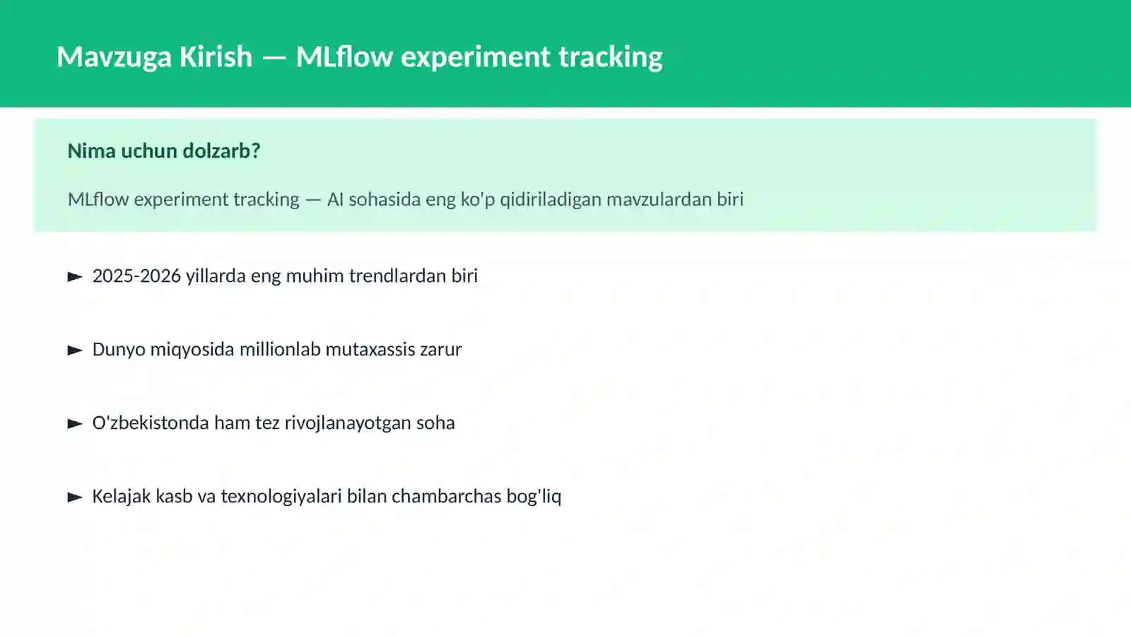 MLflow experiment tracking 2