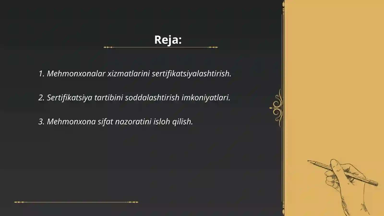 Mehmonxonalar xizmatlarini sertifikatsiyalashtirish 2