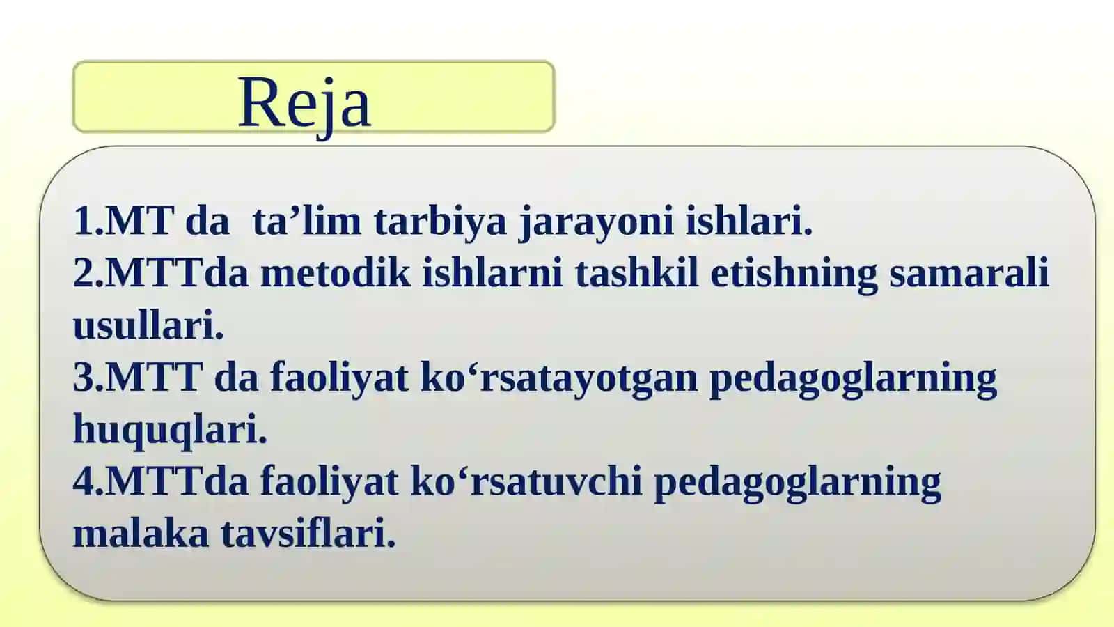 Maktabgacha ta'lim tashkilotida ta'lim-tarbiya jarayoni va metodik ishlarni tashkil etish 2