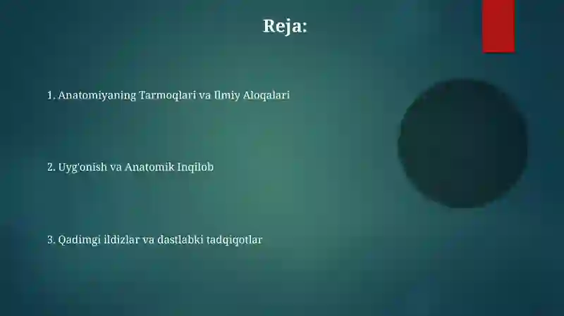 Anatomiya fanining rivojlanish tarixi va boshqa fanlar bilan aloqasi 2