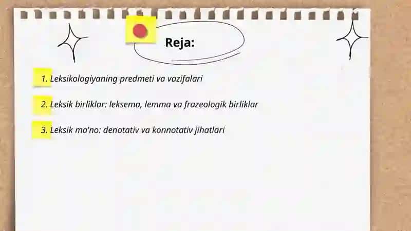 Leksikologiya.Leksik ma'no turlari.Leksikografiya.Ilmiy lug‘at tarkibi.Morfologiya.Morfemika So‘z yasalishi 2