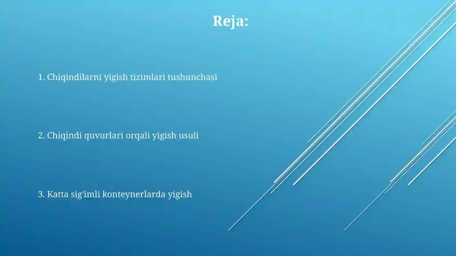 Chiqindilarni yigish tizimlari tushunchasi 2