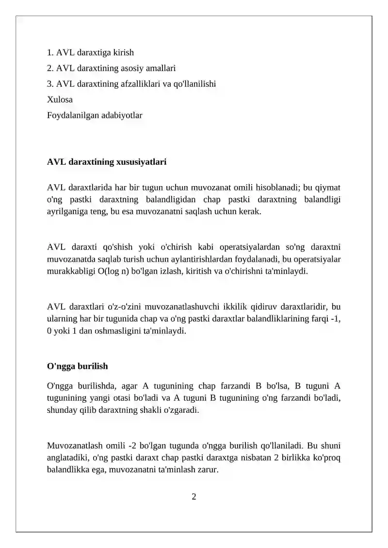 AVL daraxti 2
