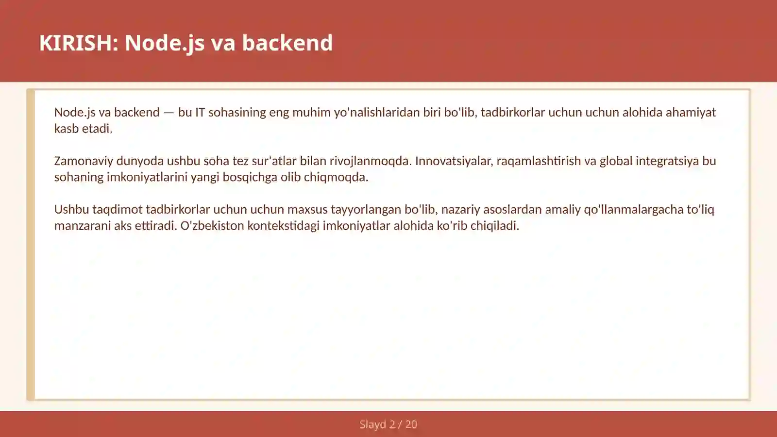 Node.js va backend 2