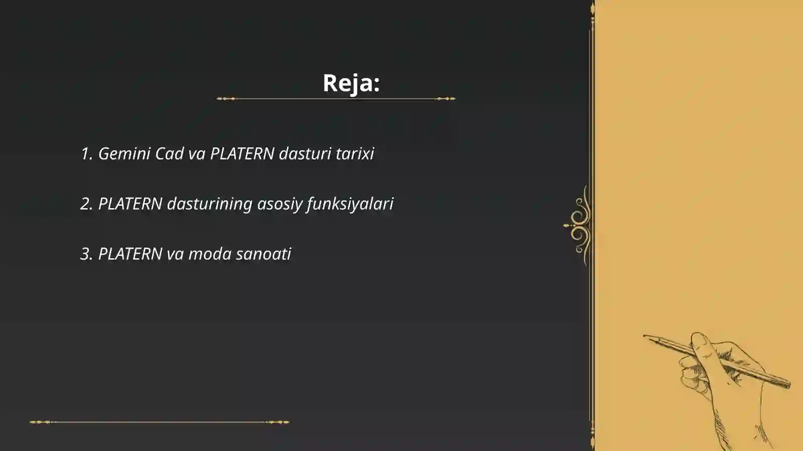 Gemini Cad va sapr programmasida PLATERN haqida ma'lumot 2