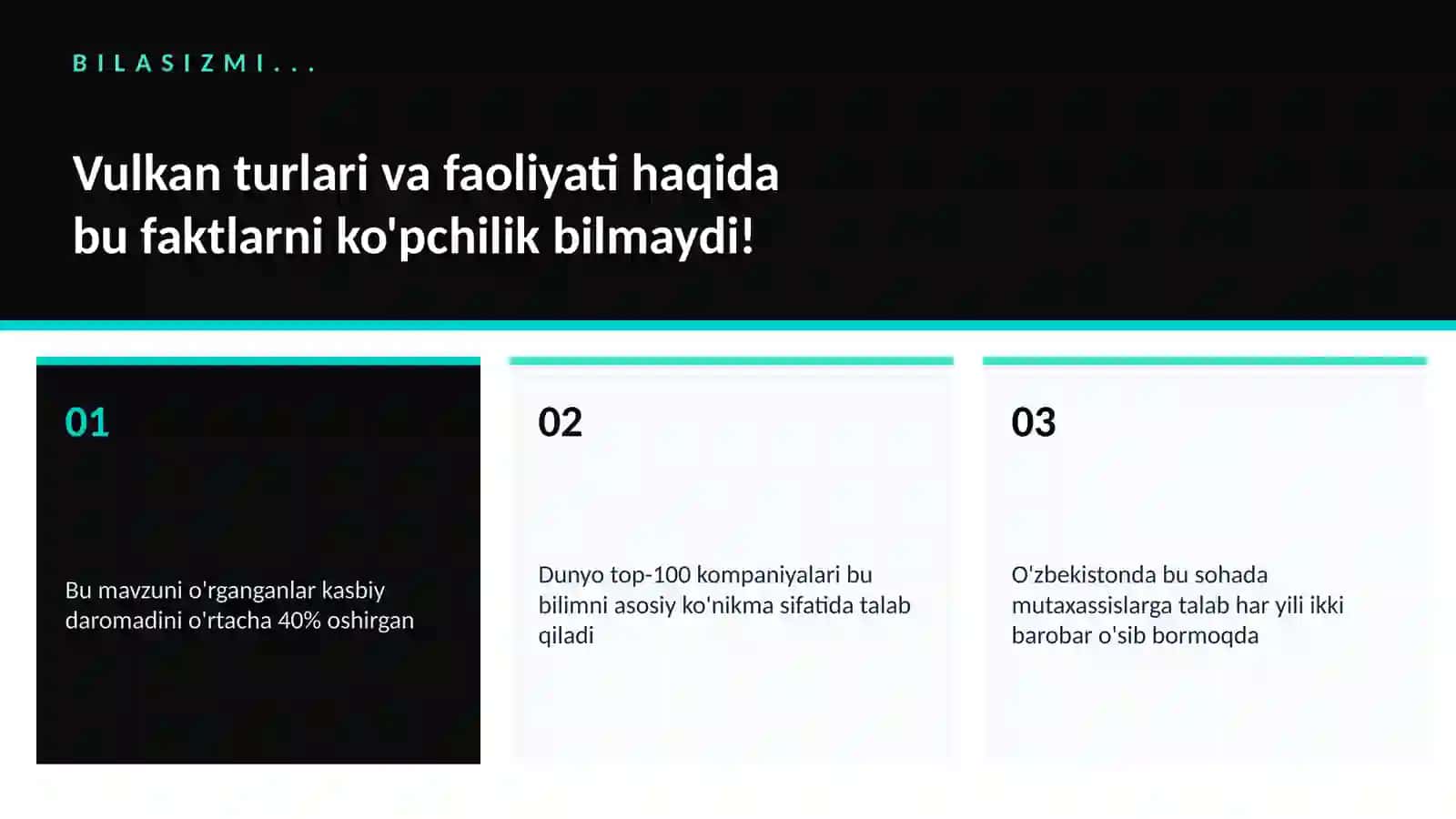 Vulkan turlari va faoliyati 2