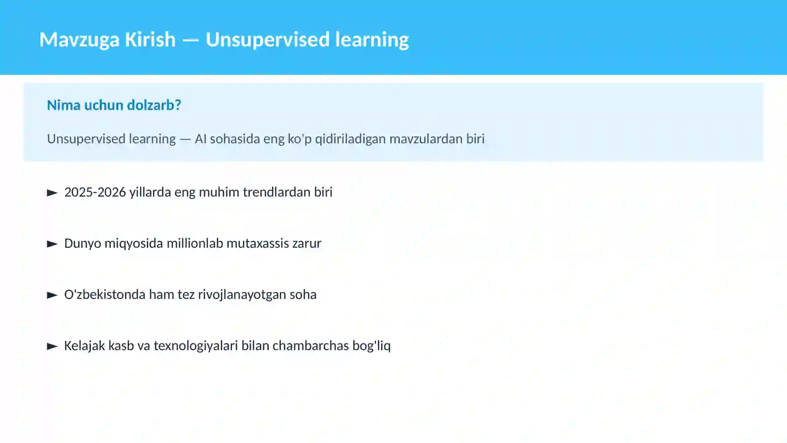 AI | MACHINE LEARNING ASOSLARI 2