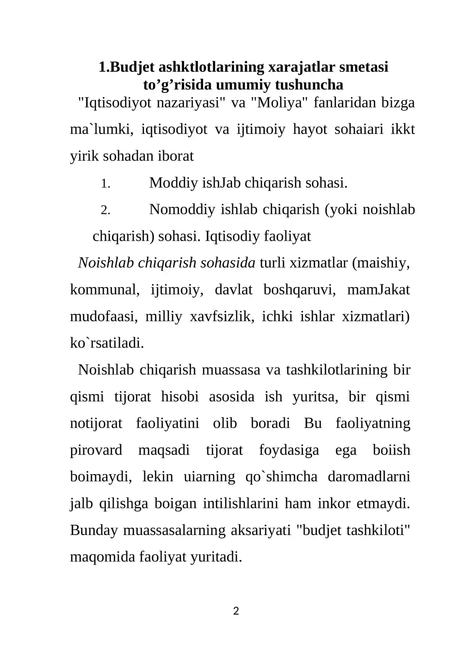 G`aznachilikda budjet ashkilotlari xarajatlar smetalarini va ularga kiritiladigan o`zgarishlarni ro`yhatga olish 2