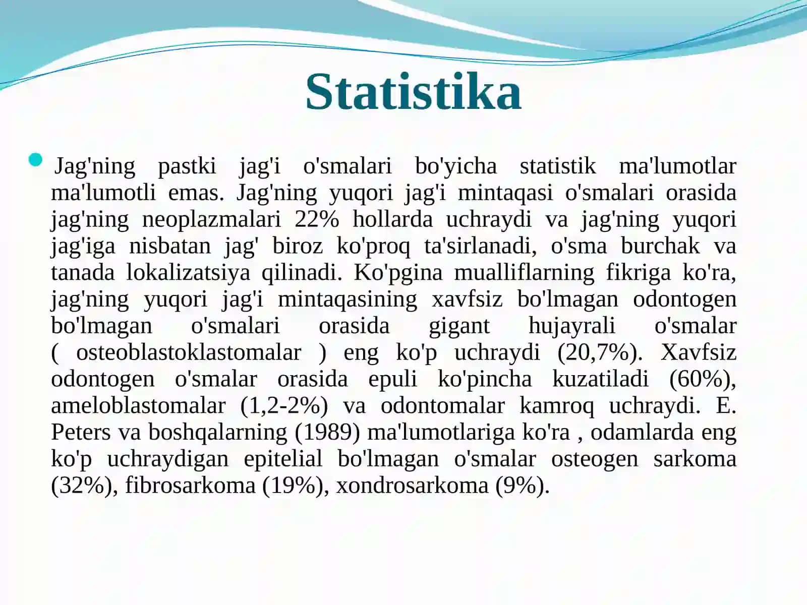 Pastki jag'ning o'smalari 2