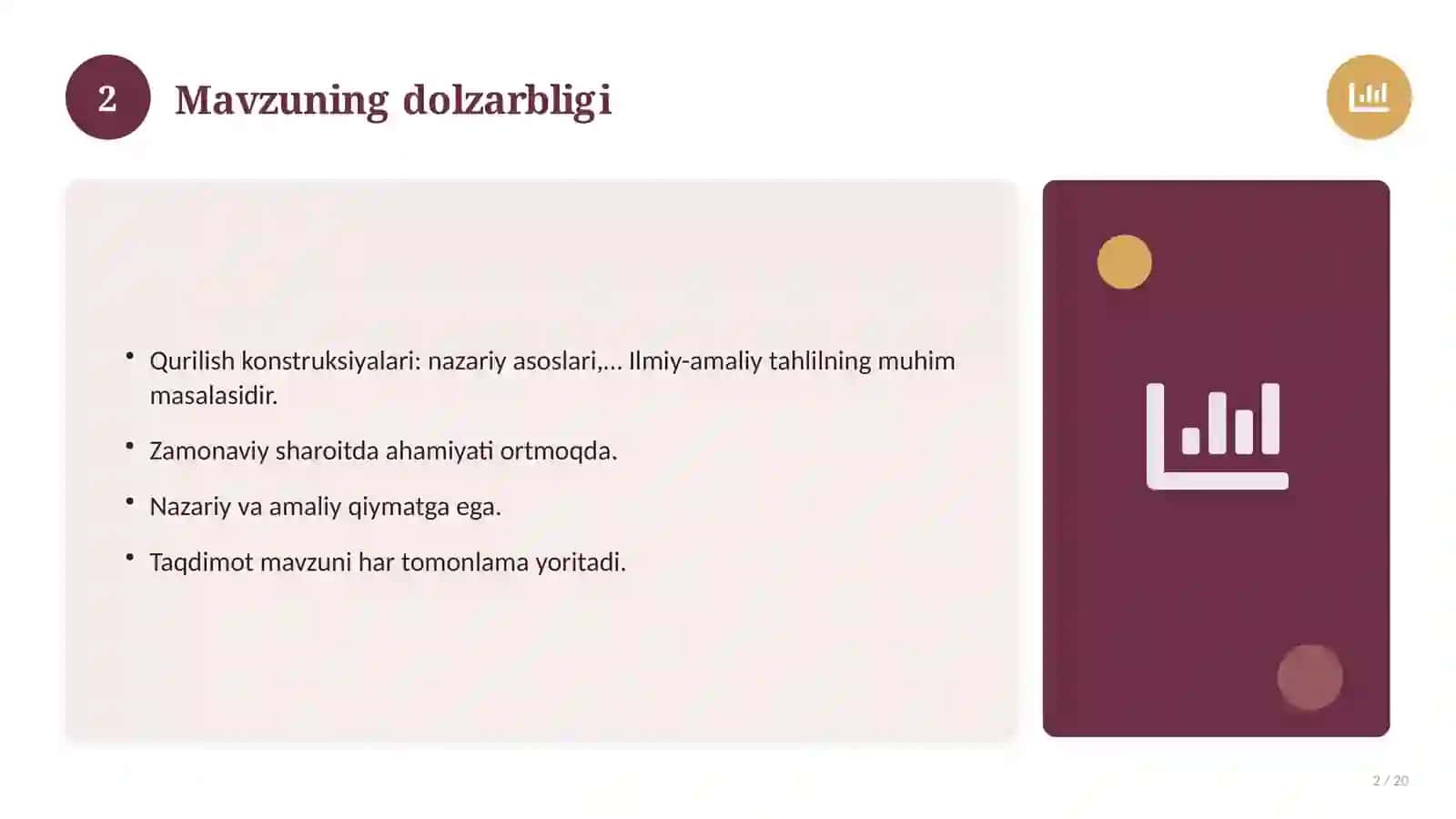 Qurilish konstruksiyalari: nazariy asoslari, tizimli yondashuvda (Magistrlik dissertatsiyasi mavzusi) 2