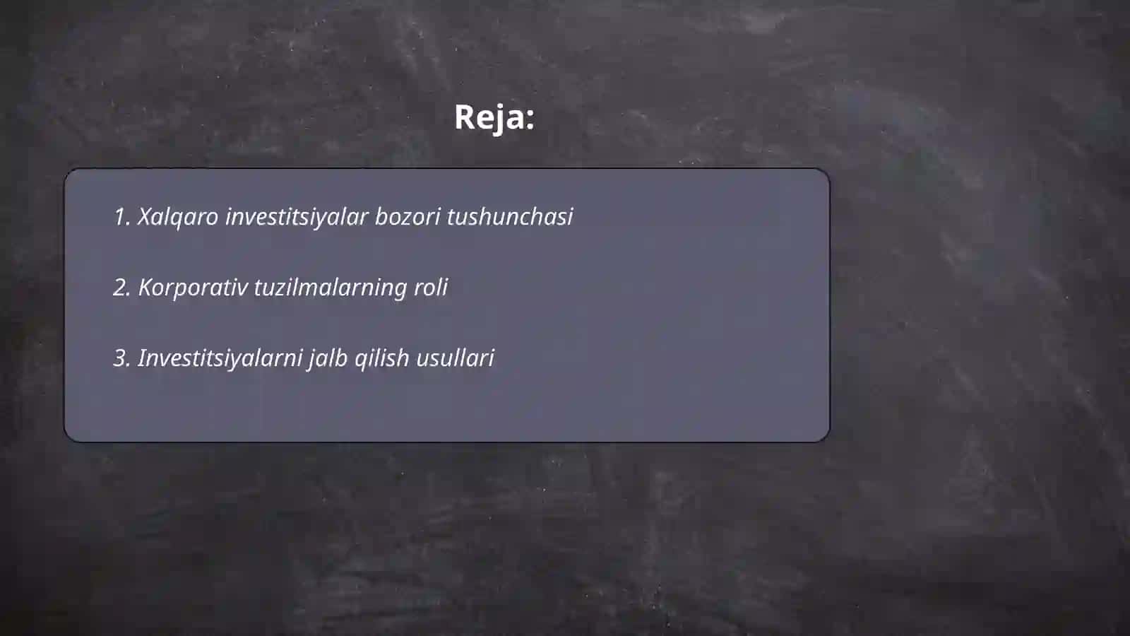 Xalqaro investitsiyalar bozorida korporativ tuzilmalar ishtiroki 2
