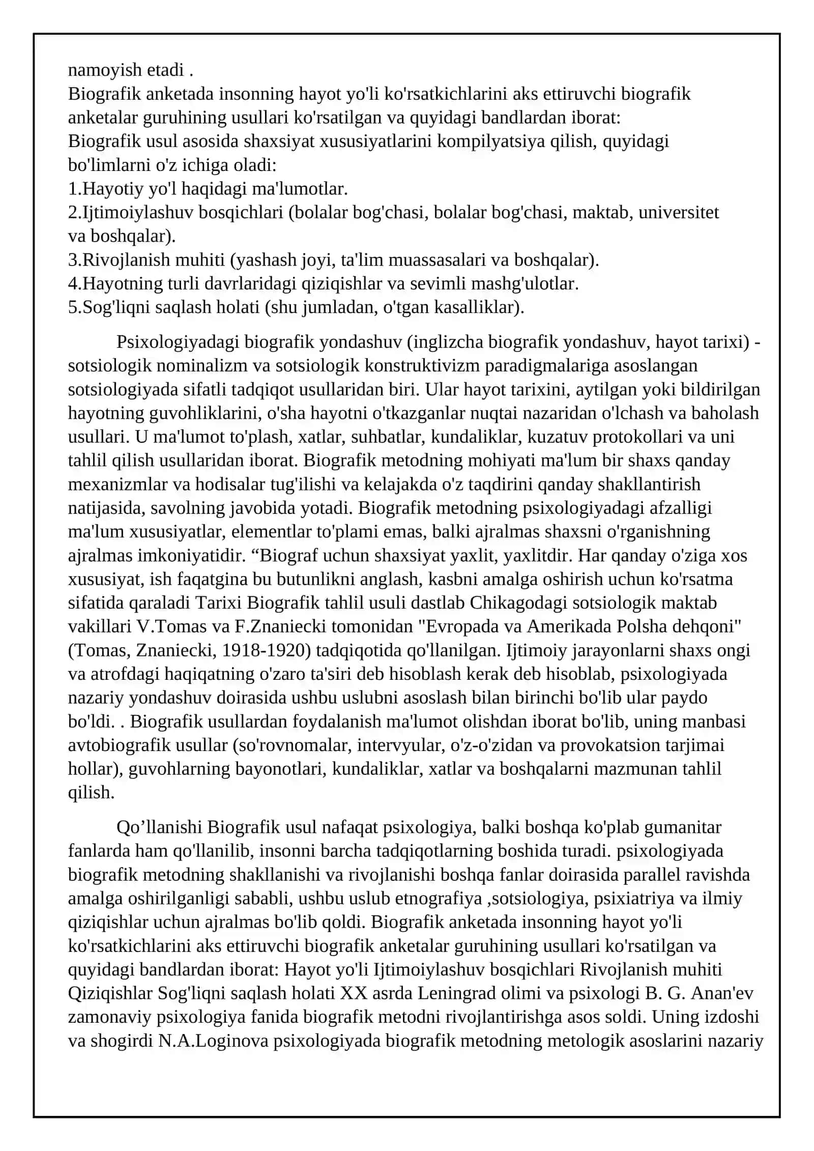 Shaxsning o'rganishning biografik metodi 2