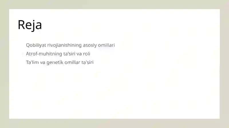 Qobiliyat rivojlanishiga taʼsir qiluvchi omillar 2