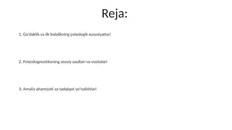 Chaqaloqlik va goʻdaklik davrining psixologik xususiyatlar va uning psiadiagnostikasi 2