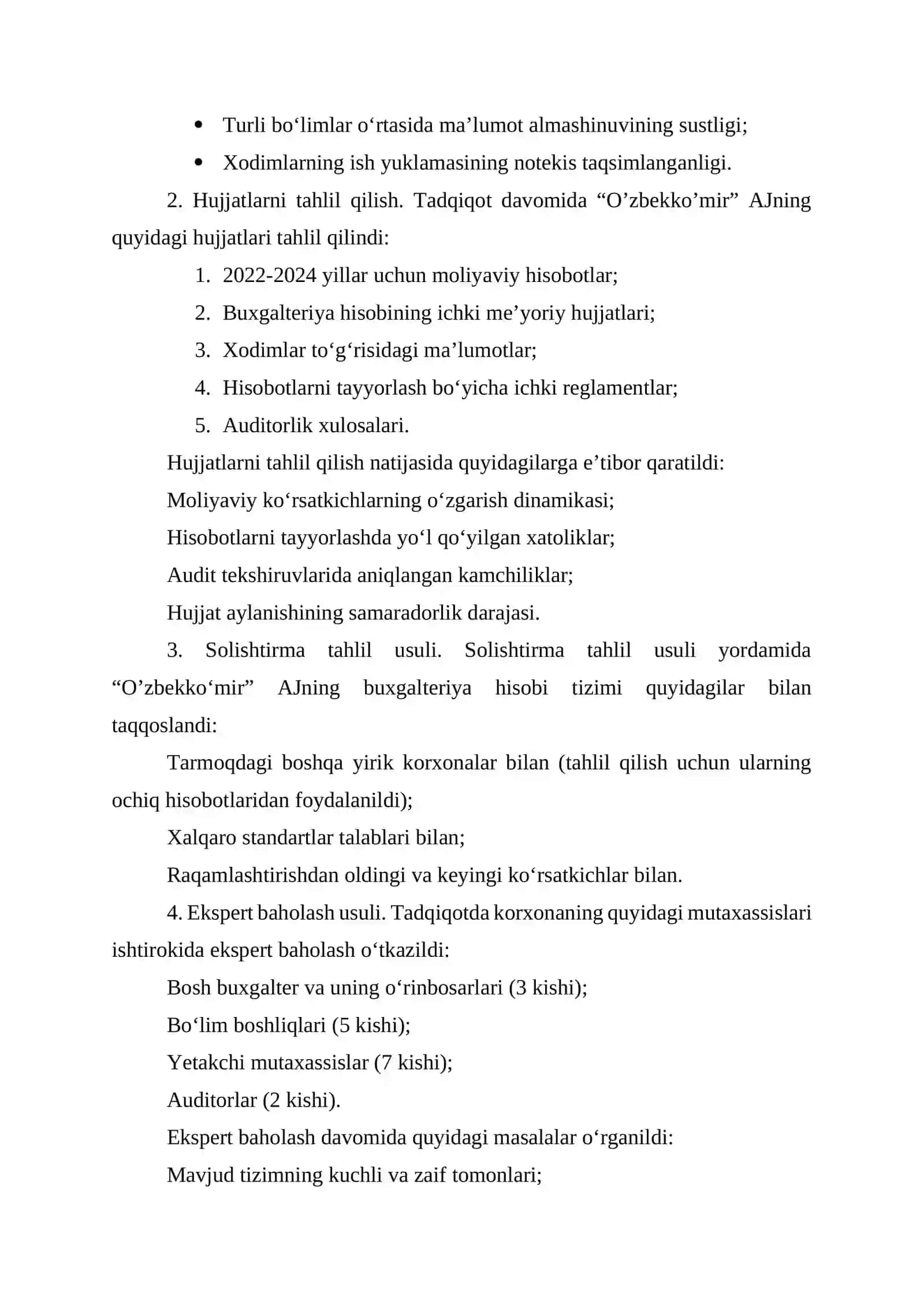 O‘zbekko‘mir AJ misolida buxgalteriya hisobi tizimini takomillashtirish 2