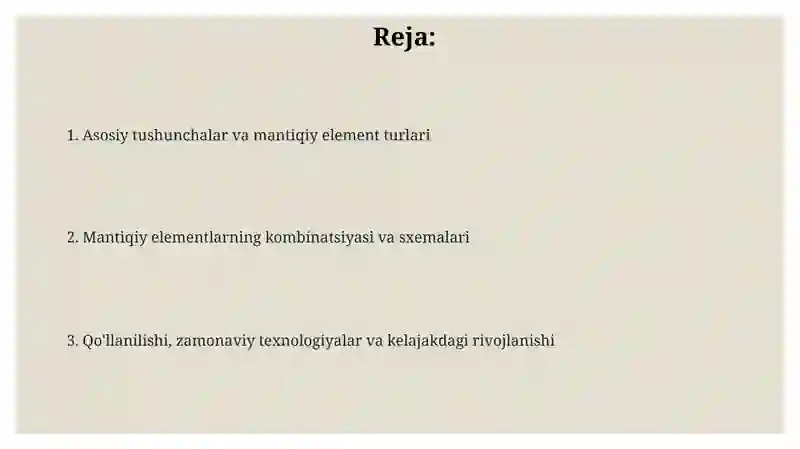 Mantiqiy elementlar 2