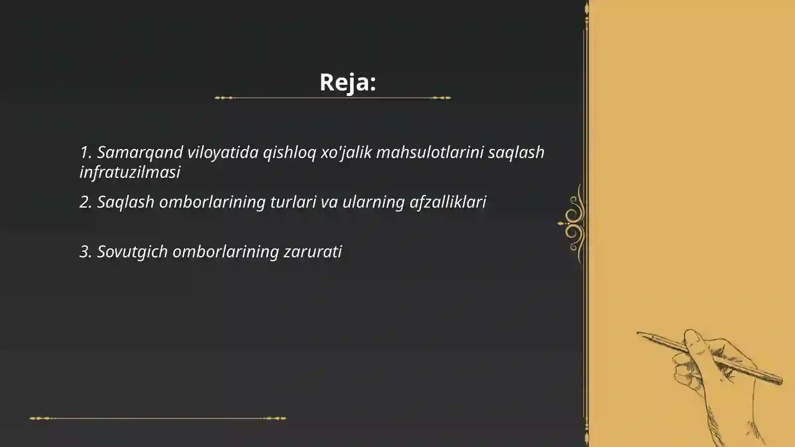 Samarqand viloyatida qishloq xo'jalik mahsulotlarini saqlash infratuzilmasi 2