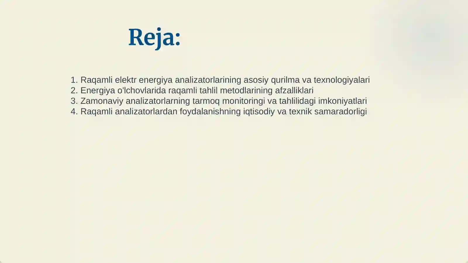 Raqamli elektr energiya analizatorlari va ularning imkoniyatlari 2