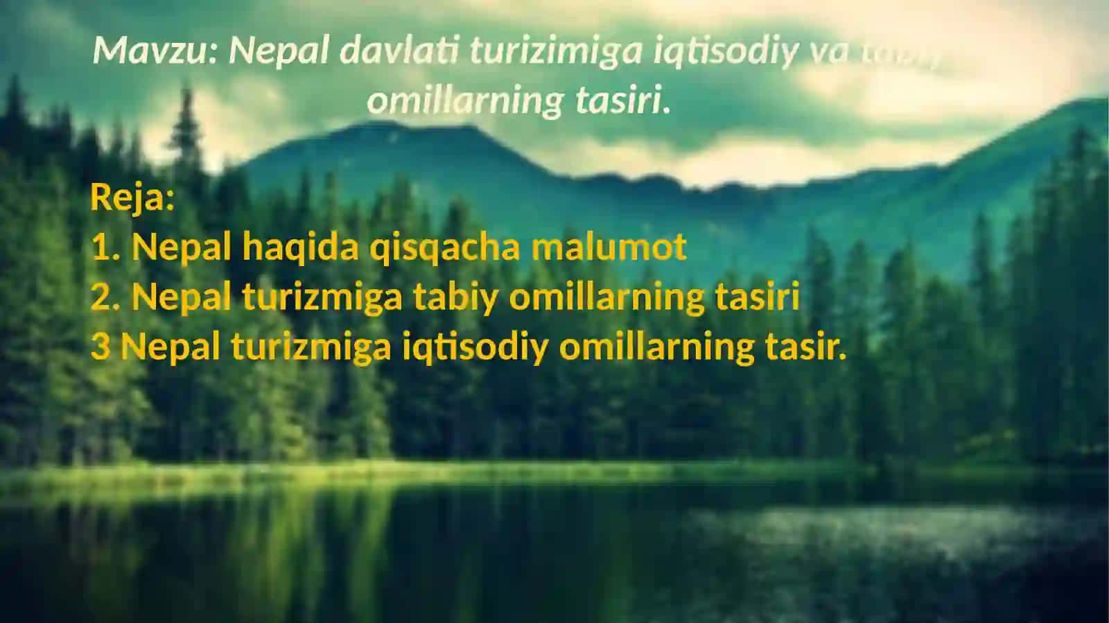 Nepaldavlatiturizimigaiqtisodiyvatabiyomillarningtasiri 2