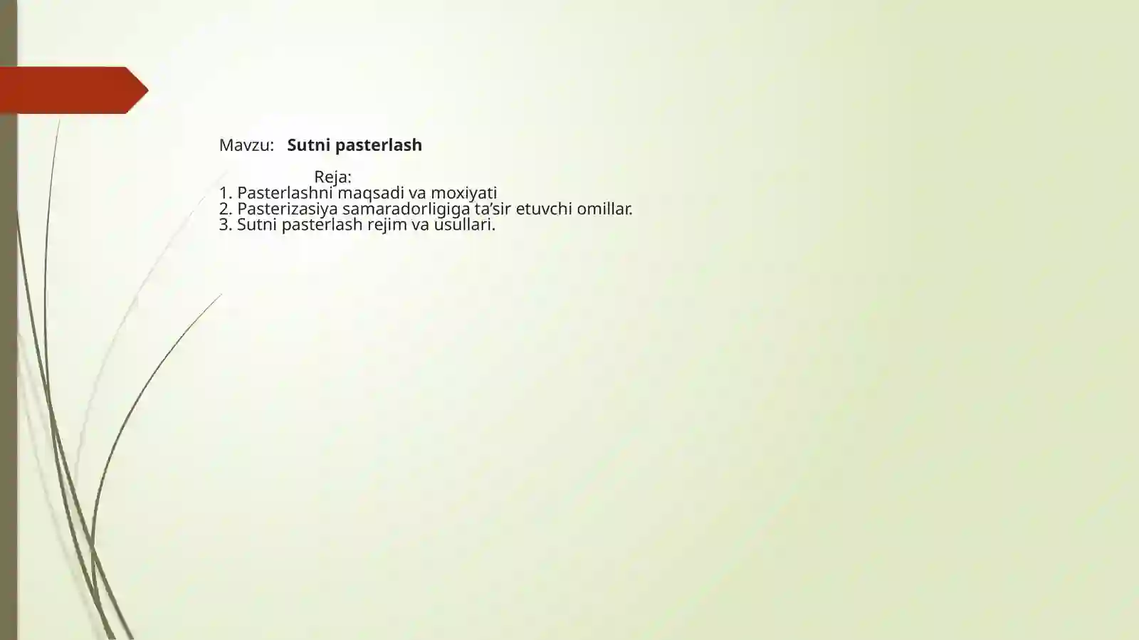 Sut maxsulotlarini saqlash va qayta ishlash 2