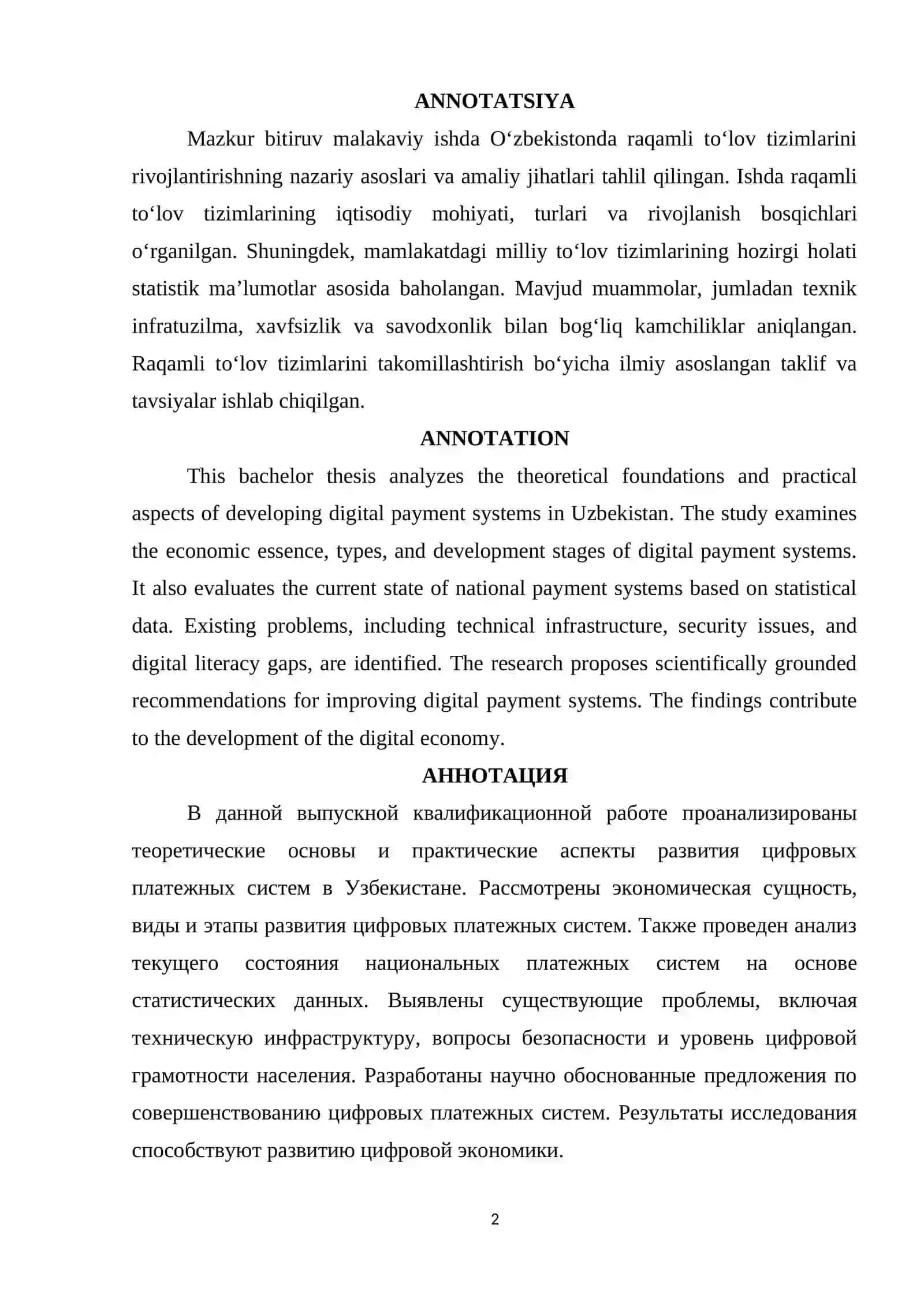 ОʻZBEKISTОN RESPUBLIKАSI RАQАMLI TEXNОLОGIYАLАR VАZIRLIGI 2