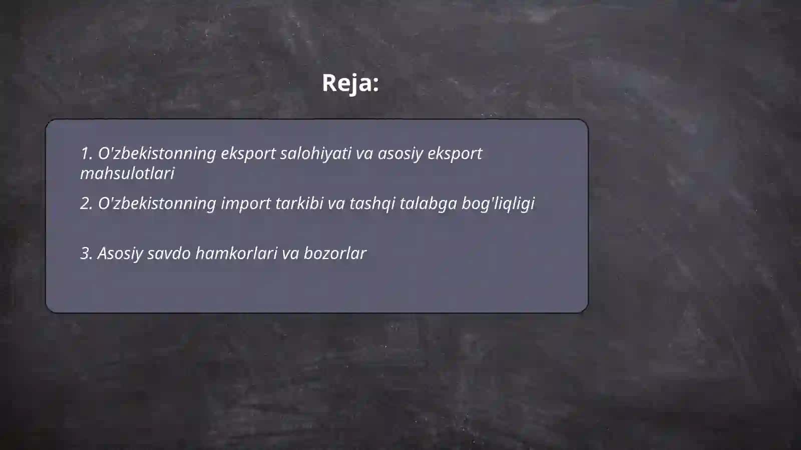 O'zbekistonning eksport salohiyati va asosiy eksport mahsulotlari 2