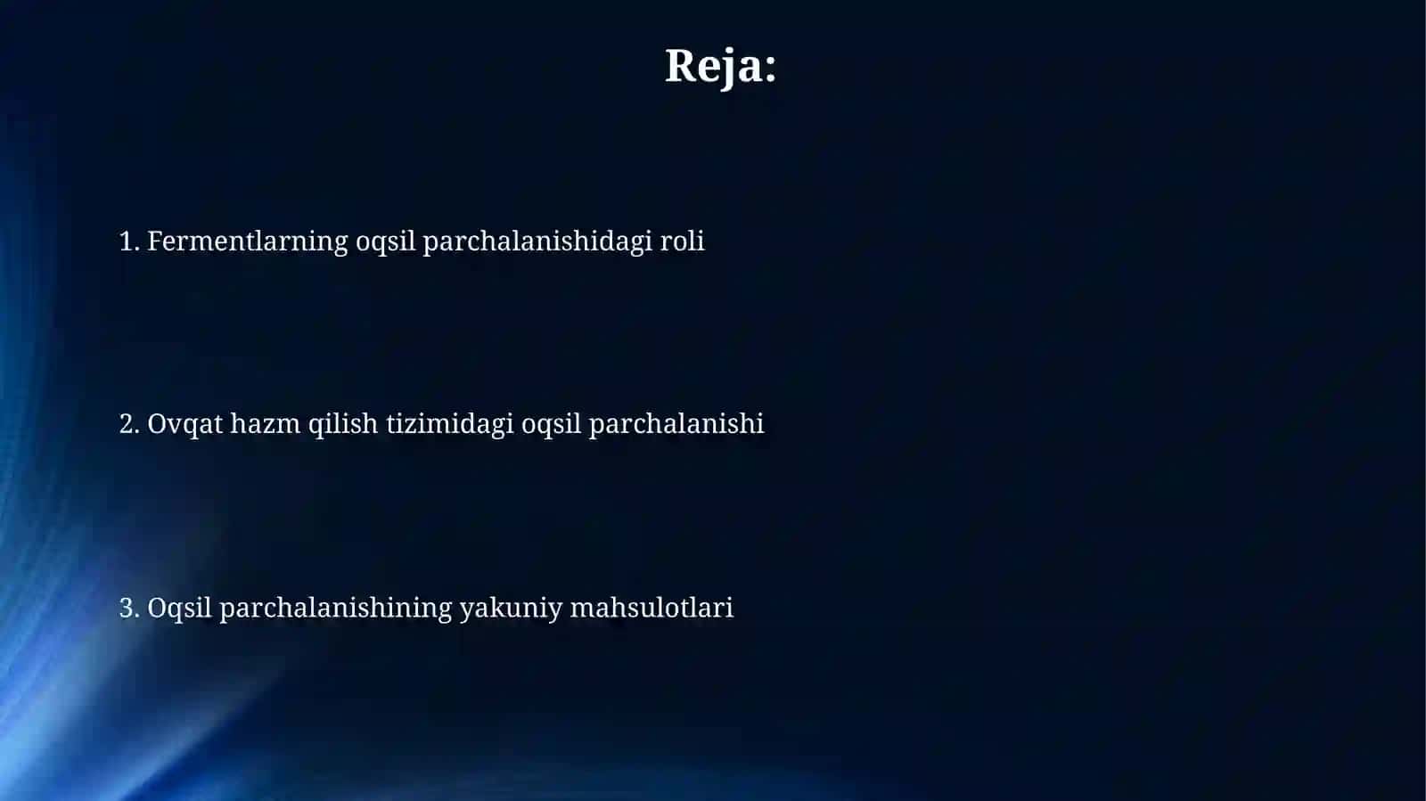 Oqsillarni oshqozon-ichak yo’lida ferment ta’sirida parchalanishi 2