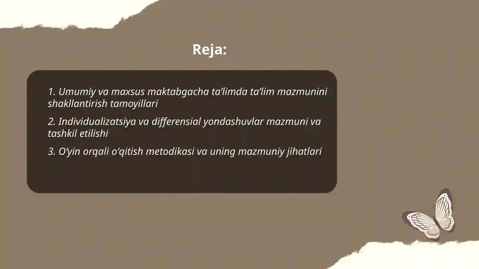 Umumiy va maxsus maktabgacha ta’lim tashkilotlarida ta'lim jarayonining mazmuni va uning tashkil etilishi 2