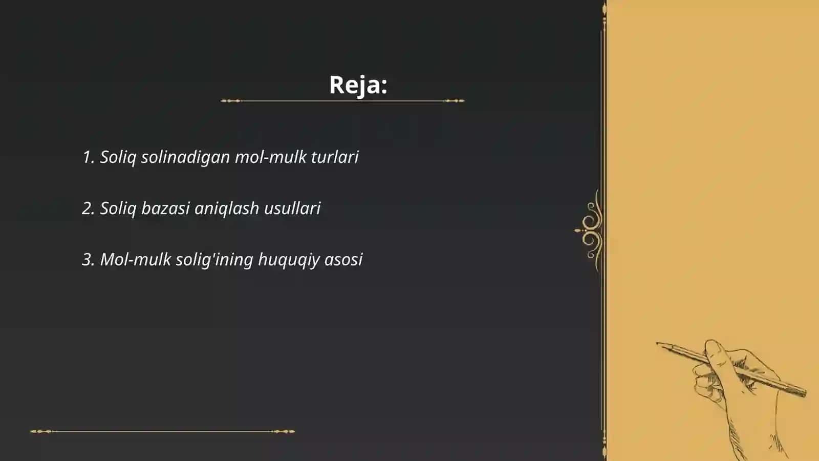 Soliq solinadigan mol-mulk turlari 2