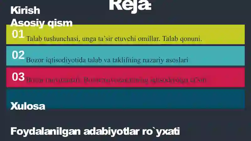 Talab va taklif tahlili asoslari 2