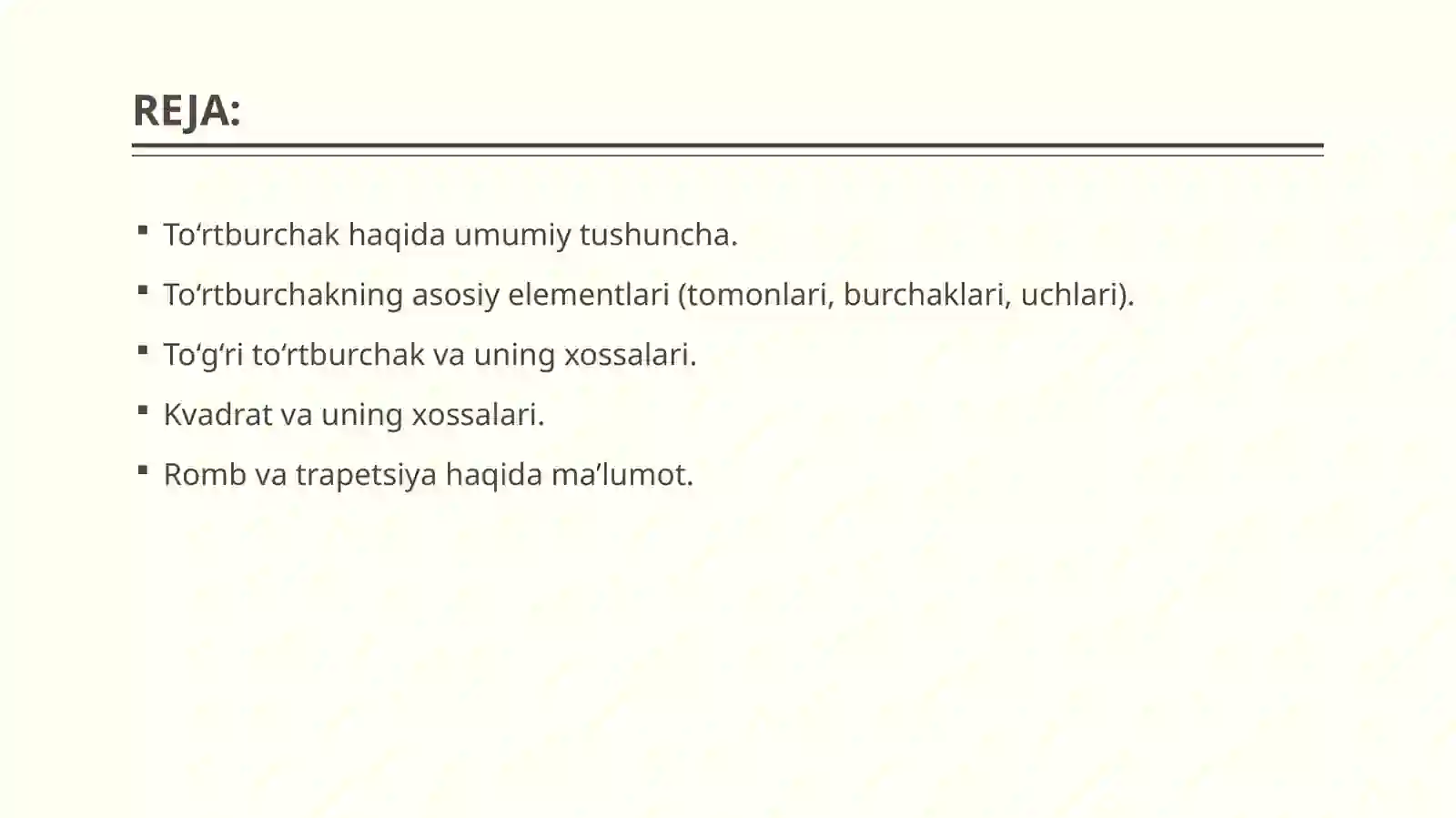 To'rtburchak va uning xossalari va shakllari 2