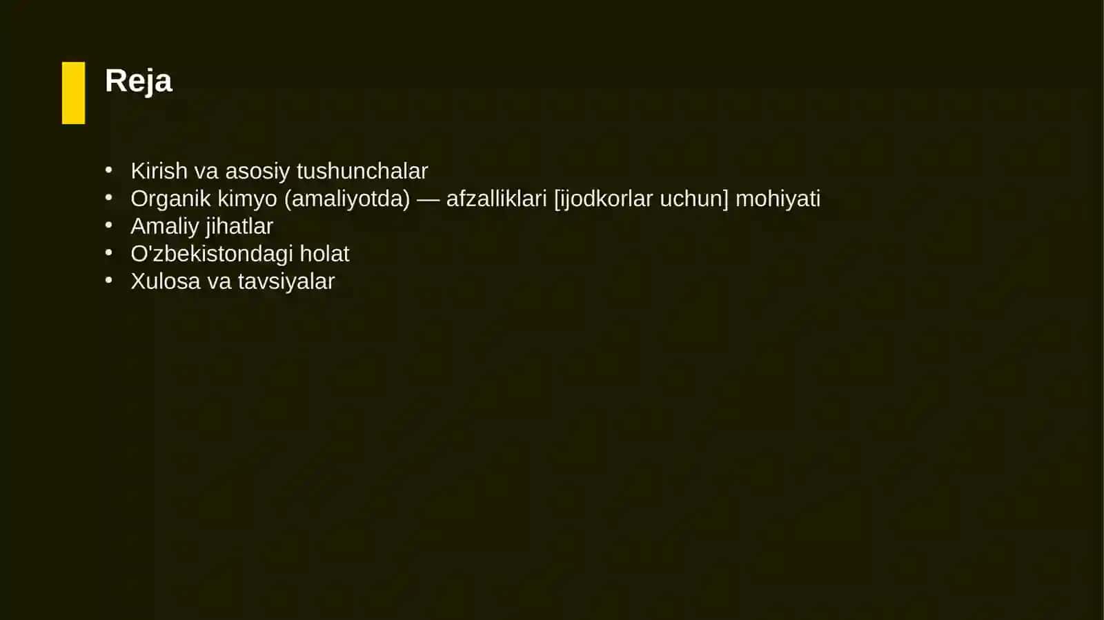 Organik kimyo (amaliyotda) — afzalliklari [ijodkorlar uchun] 2