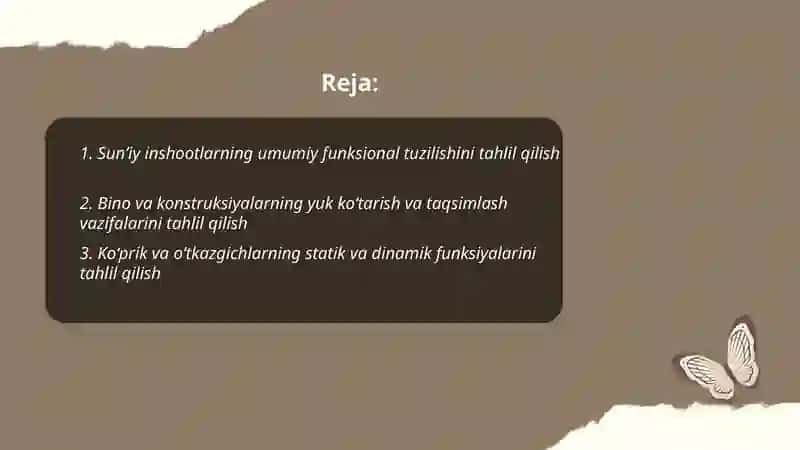 Sun’iy inshootlarning vazifalarini tahlil qilish 2