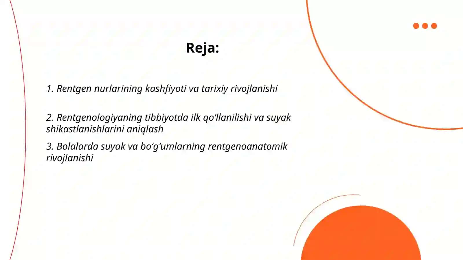 Rentgen nurlari o'rganish tarixi suyak va bug'umlar rivojlanishi 2