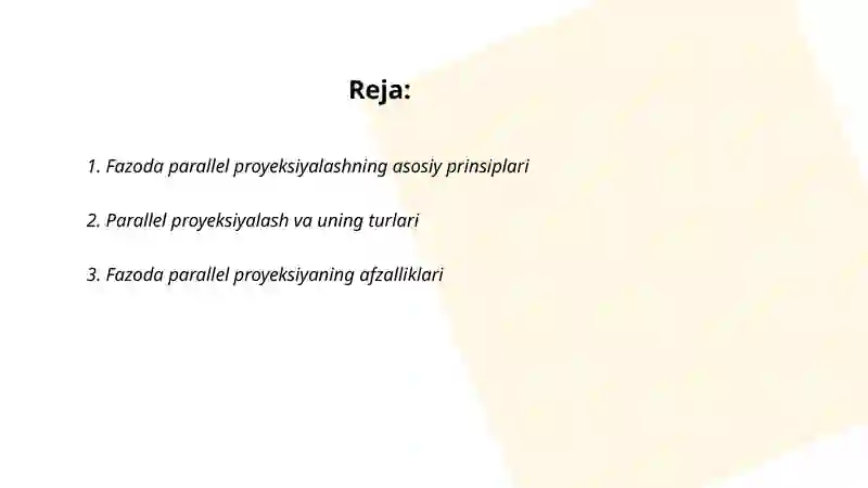 Fazoda parallel proyeksiyalash 2