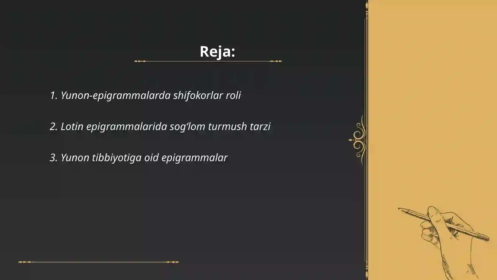 Yunon-lotin epigrammalarida tibbiyot va salomatlik 2