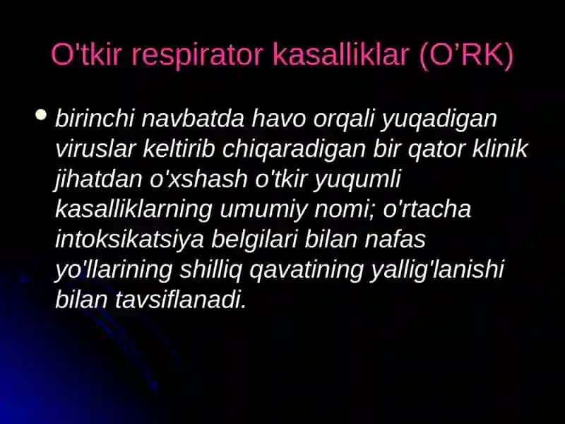 Havo tomchi yo’li bilan yuqadigan infeksiyalaring tayanch tashxisot belgilari 2