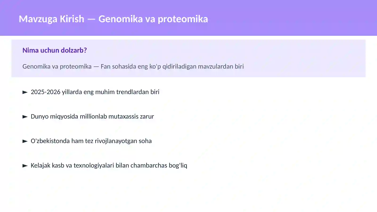 Genomika va proteomika 2