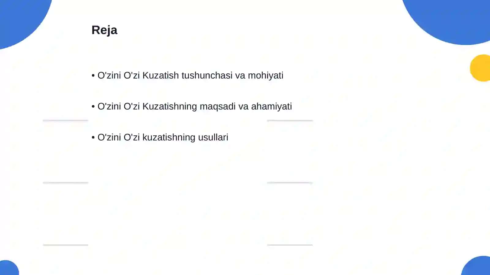 O'zini O'zi Kuzatish 2